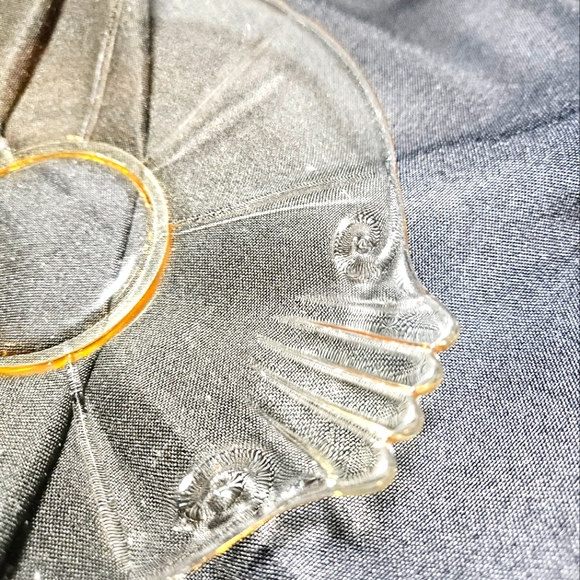 5 pc mixed bundle vintage Fostoria topaz yellow scalloped edge serving dishes - Picture 5 of 11